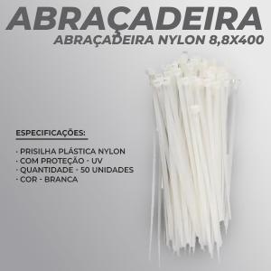 Abraçadeira Nylon Natural 8,8x400mm  400mm    