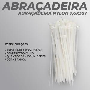 Abraçadeira Nylon Natural 7,6x387mm  387mm    